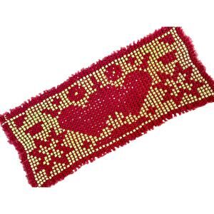 Antique Matching Runner and Throw Blanket Unique Vintage Handmade